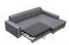 Photo Upholstered chaise longue sofa convertible into a bed - MARTÍN, Light gray / White, 260cm x 177cm