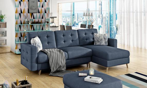 Foto SOFÁ CAMA CON ARCÓN REVERSIBLE 248 CM X 162 CM ASGARD L AZUL