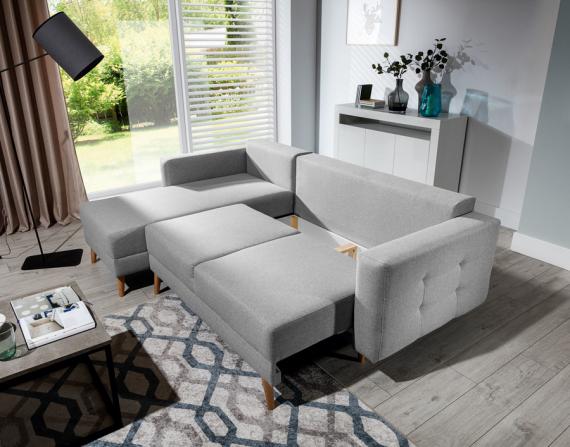 Foto SOFÁ CAMA CON ARCÓN REVERSIBLE 248 CM X 162 CM ASGARD L AZUL