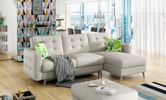 Foto SOFÁ CAMA CON ARCÓN REVERSIBLE 248 CM X 162 CM ASGARD L BEIGE