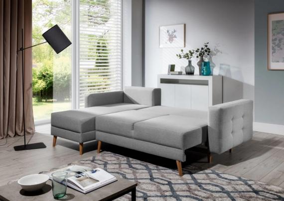 Foto SOFÁ CAMA CON ARCÓN REVERSIBLE 248 CM X 162 CM ASGARD L GRIS OSCURO