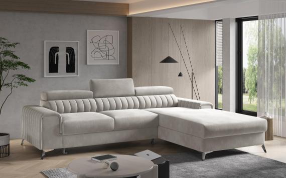 Photo Chaise longue sofa bed - Grayson, Beige