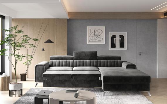 Foto SOFÁ CAMA CON ARCÓN 278 CM X 205 CM GRAYSON GRIS OSCURO