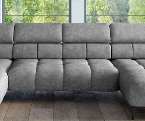 Photo Sofa with power seat - PLAZA XL, Fabric, Gray