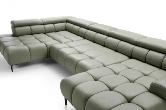 Photo Sofa with power seat - PLAZA XL, Fabric, Olive