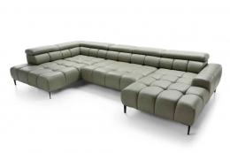 SOFÁ ASIENTO EXTENSIBLE ELÉCTRICO I PATAS ALTAS 385 CM X 216 PLAZA XL OLIVA