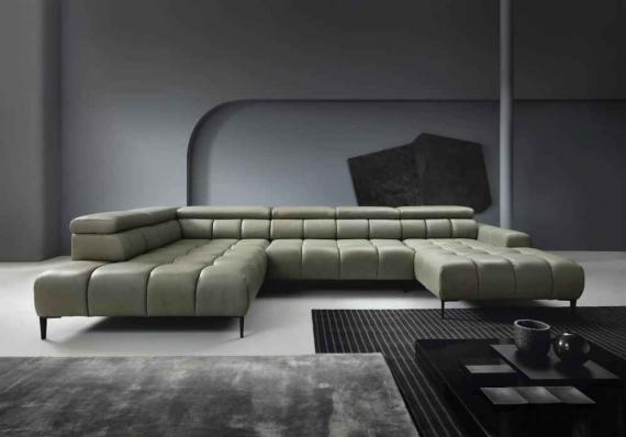 Photo Sofa with power seat - PLAZA XL, Fabric, Olive