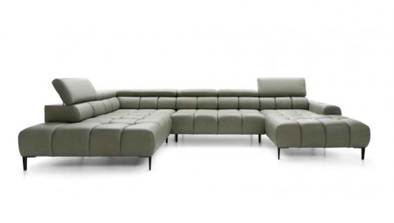 Photo Sofa with power seat - PLAZA XL, Fabric, Olive