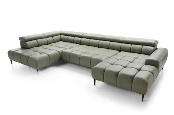 Photo Sofa with power seat - PLAZA XL, Fabric, Olive