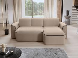 SOFÁ CON ASIENTO ELÉCTRICO 287 CM X 190 CM UME BEIGE/MARRÓN