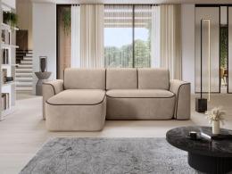 SOFÁ CON ASIENTO ELÉCTRICO 287 CM X 190 CM UME BEIGE/MARRÓN
