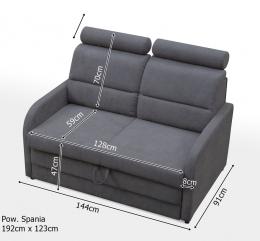 SOFÁ CAMA PEQUEÑO 2 PLAZAS 144 CM WIBARO GRIS