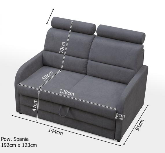 Foto SOFÁ CAMA PEQUEÑO 2 PLAZAS 144 CM WIBARO GRIS