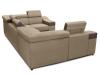 Foto SOFÁ FORMA DE U 6 PLAZAS 320 CM X 190 CM EVA BEIGE TELA/MARRÓN POLIPIEL