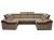 SOFÁ FORMA DE U 6 PLAZAS 320 CM X 190 CM EVA BEIGE TELA/MARRÓN POLIPIEL