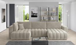 SOFÁ CAMA CON ARCÓN FORMA DE U 350 CM X 170 CM BONITO BEIGE