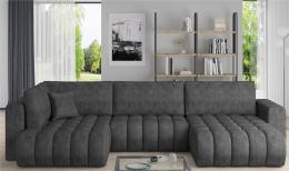 SOFÁ CAMA CON ARCÓN FORMA DE U 350 CM X 170 CM BONITO GRIS OSCURO