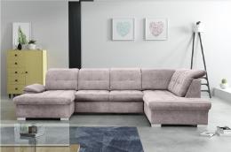 SOFÁ CAMA CON DOS ARCÓNES FORMA DE U REPOSACABEZAS RECLINABLES 330 CM X 212 NIXON BEIGE