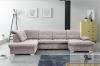 Photo U-shaped sofa with reclining headrests and pull-out bed – Nixon, Beige, 330x212x170