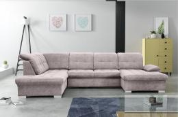 SOFÁ CAMA CON DOS ARCÓNES FORMA DE U REPOSACABEZAS RECLINABLES 330 CM X 212 NIXON BEIGE