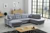 Photo U-shaped sofa with reclining headrests and pull-out bed – Nixon, Light Gray, 330x212x170