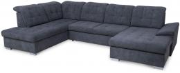 SOFÁ CAMA CON DOS ARCÓNES FORMA DE U REPOSACABEZAS RECLINABLES 330 CM X 212 NIXON GRIS OSCURO