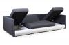 Foto SOFÁ CAMA CON TRES ARCÓNES FORMA DE U 288 CM X 144 CM R CITY U GRIS CLARO TELA/BLANCO POLIPIEL