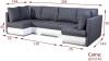 Foto SOFÁ CAMA CON TRES ARCÓNES FORMA DE U 288 CM X 144 CM R CITY U GRIS CLARO TELA/BLANCO POLIPIEL