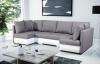 Foto SOFÁ CAMA CON TRES ARCÓNES FORMA DE U 288 CM X 144 CM R CITY U GRIS CLARO TELA/BLANCO POLIPIEL
