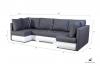 Foto SOFÁ CAMA CON TRES ARCÓNES FORMA DE U 288 CM X 144 CM R CITY U MARRÓN TELA/BLANCO POLIPIEL