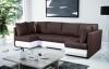 Foto SOFÁ CAMA CON TRES ARCÓNES FORMA DE U 288 CM X 144 CM R CITY U MARRÓN TELA/BLANCO POLIPIEL