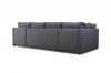 Foto SOFÁ CAMA CON TRES ARCÓNES FORMA DE U 288 CM X 144 CM R CITY U MARRÓN TELA/BLANCO POLIPIEL