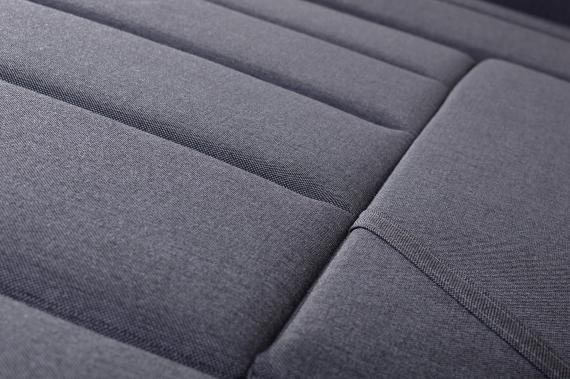 Foto SOFÁ CAMA CON TRES ARCÓNES FORMA DE U 288 CM X 144 CM R CITY U GRIS TELA/BLANCO POLIPIEL