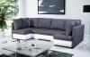 Foto SOFÁ CAMA CON TRES ARCÓNES FORMA DE U 288 CM X 144 CM R CITY U GRIS TELA/BLANCO POLIPIEL