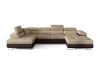 Photo Sofa beds with storage - beige/fabric - brown/faux leather - 345x205 - RODRIGO
