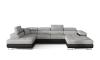 Photo Sofa beds with storage - gray/fabric - black/faux leather - 345x205 - RODRIGO
