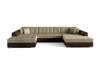 Photo U-shaped sofa - Vento, Beige / Brown, fabric / faux leather, 359cm x 165cm