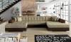 Photo U-shaped sofa - Vento, Beige / Brown, fabric / faux leather, 359cm x 165cm