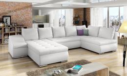 SOFÁ CAMA CON ARCÓN FORMA DE U 351 CM X 190 CM GIOVANNI BLANCO POLIPIEL