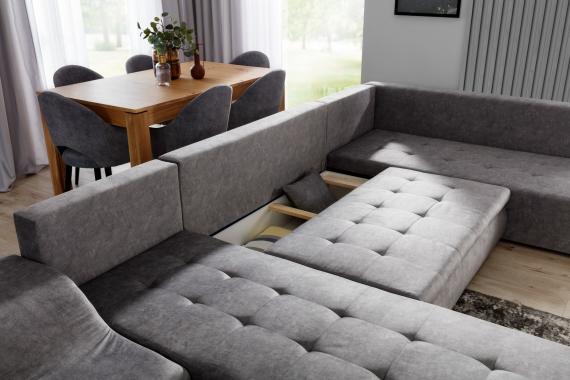 Foto SOFÁ CAMA CON ARCÓN FORMA DE U 351 CM X 190 CM GIOVANNI BEIGE