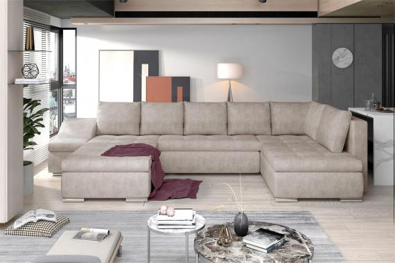 Foto SOFÁ CAMA CON ARCÓN FORMA DE U 351 CM X 190 CM GIOVANNI BEIGE