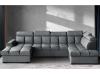 Foto SOFÁ EN FORMA DE U I CAMA EXTRAIBLE CON DOS ARCONES I REPOSACABEZAS RECLINABLES 330 CM X 195 CM GOMEZ GRIS OSCURO