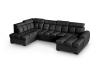 Foto SOFÁ EN FORMA DE U I CAMA EXTRAIBLE CON DOS ARCONES I REPOSACABEZAS RECLINABLES 330 CM X 195 CM GOMEZ NEGRO