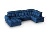 Foto SOFÁ EN FORMA DE U I CAMA EXTRAIBLE CON DOS ARCONES I REPOSACABEZAS RECLINABLES 330 CM X 195 CM GOMEZ AZUL