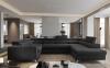 Photo Modern U-shaped sofa (2 chaise longues) with bed and storage dark gray 347x202 - LUIS