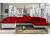 SOFÁ CAMA CON ARCÓN FORMA DE U REPOSACABEZAS RECLINABLES 340 CM X 202 CM LETTO ROJO TELA/BLANCO POLIPIEL