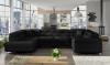 Foto SOFÁ CAMA CON ARCÓN FORMA DE U REPOSACABEZAS RECLINABLES 340 CM X 202 CM LETTO NEGRO