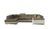 Foto SOFÁ CAMA CON ARCÓN FORMA DE U REPOSACABEZAS RECLINABLES 340 CM X 202 CM LETTO BEIGE TELA/BEIGE POLIPIEL