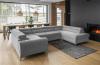 Photo Modern U-shaped sofa (2 chaise longues) with bed and storage - gray - 347x202 - LUIS