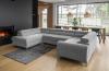 Photo Modern U-shaped sofa (2 chaise longues) with bed and storage - gray - 347x202 - LUIS